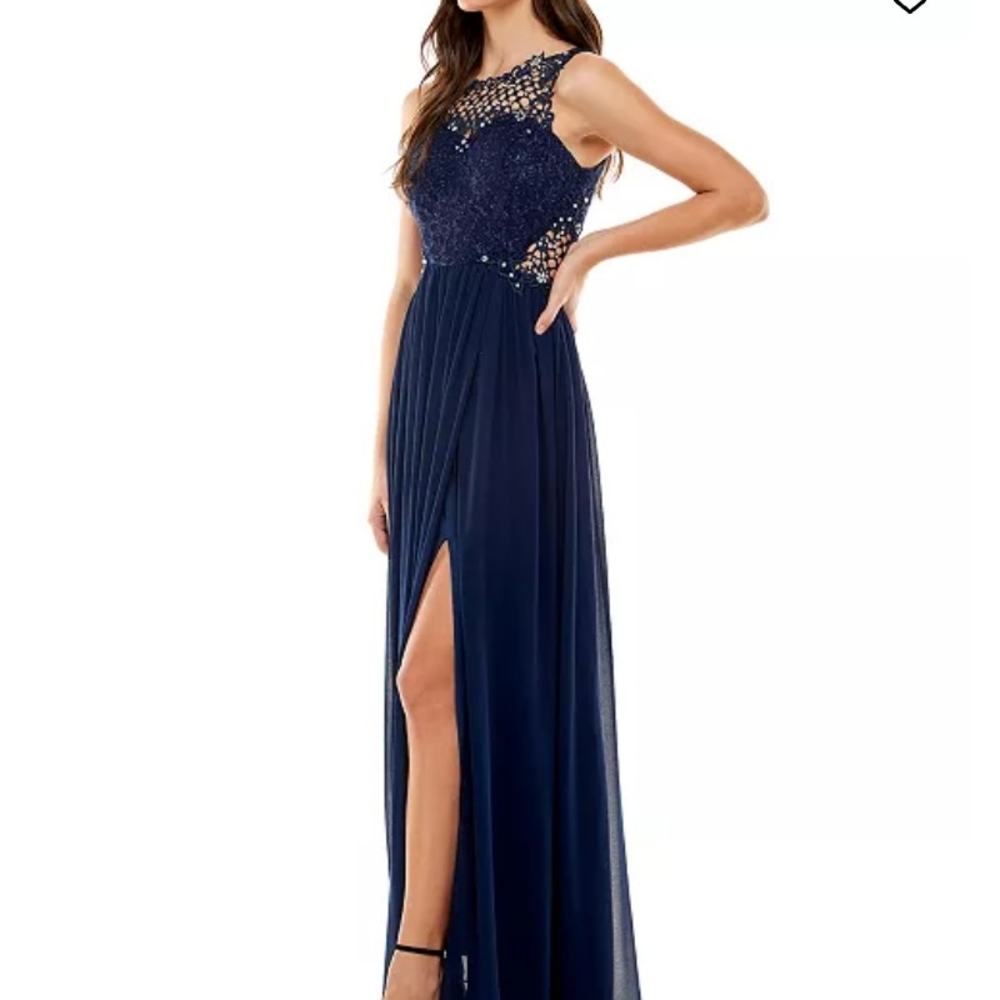 City Studio Navy Blue Maxi Dress
